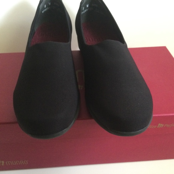 Munro Traveler Size 8W Black Stretch Comfort Shoes #741687 USA - Picture 7 of 16